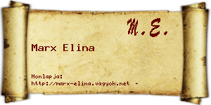 Marx Elina névjegykártya